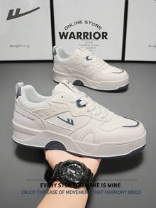 Warrior Men's Board ShoesSpring And SummerComfortable Modest Style Casual Yet Sleek Sneakers Applicable Throughout The Year Wear-Resisting All-Day Wear Training Sneakers Running Shoes - Beige/Misty Blue - View 5
