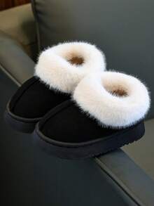 Children's Snow Boots Autumn/Winter New Style Indoor/Outdoor Wearable Fuzzy Shoes Soft Sole Fashion Minimalist - Black - View 6