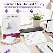 100 Sheets A4 Fanfold Thermal Printer Paper, 210x297mm Easy Loading Non-Curling Stacked Refill Paper For Mobile Office, Field Reports, Business Invoices, Fully Compatible With Most Portable A4 Wireless Thermal Printers, Paper Refill Only - View 8