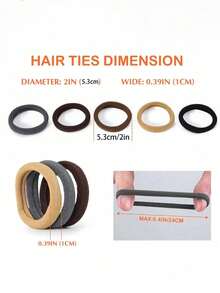 20/200pcs Large 5.3cm Simple Versatile Hair Ties All-Match Style Hair Accessories - Multicolor - View 4