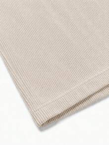 Men's Summer Old Money Style Fashion Casual Corduroy Fabric Polo Shirt With Turn-Down Collar And V-Neck, Suitable For Daily Commute And Travel - Apricot - View 9