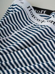 NORCOTTON 7pcs High Waist Striped Men's Boxer Briefs, Extra Large Deep Crotch With Front Opening - Multicolor - View 6