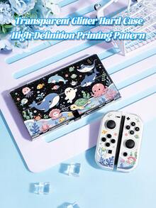 1件海洋主題可愛卡通圖案遊戲機保護殼，適用於Switch2 (2025)/Switch OLED/Switch主機，柔軟TPU材質，透明軟/硬殼，多色可選，無需拆卸，防摔防塵，Switch玩家理想禮物 - 查看 14