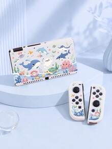1件海洋主題可愛卡通圖案遊戲機保護殼，適用於Switch2 (2025)/Switch OLED/Switch主機，柔軟TPU材質，透明軟/硬殼，多色可選，無需拆卸，防摔防塵，Switch玩家理想禮物 - 查看 16
