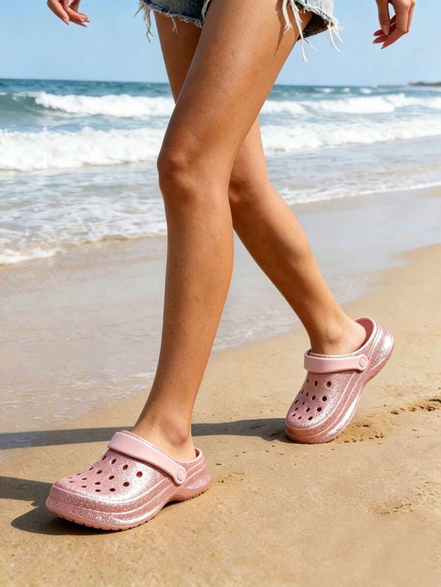 CIVHOM 女款鮮豔紮染印花木屐鞋 - 柔軟、輕便、透氣、防滑、舒適的沙灘與園藝鞋，四季皆宜