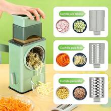 6-Piece Set: Multifunctional Vegetable Slicer | Quickly Cuts, Grates, And Slices | Easy To Use And Store | Essential Kitchen Tool - Green - View 2