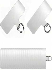 20pcs Ultra-Thin Stainless Steel Universal Phone Lanyard Plates, Metal Card Holder Lanyard Pads - A - View 13