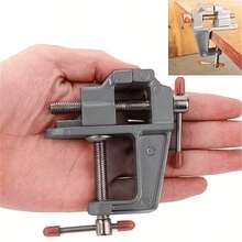 Mini Bench Vise - Adjustable Desktop Clamp For Electronic Repair, Sturdy And Durable, Compact And Easy To Use, With Red Handle, Suitable For Garage Use - A - View 6