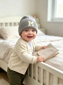 1pc 26 Letter Knit Newborn Baby Hat, Autumn/Winter Children's Knit Hat ...