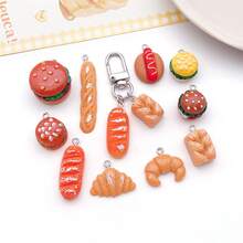 20 buah Liontin Resin Bentuk Makanan Burger Roti untuk Pembuatan Perhiasan DIY Anting Liontin Berbagai Desain untuk Pembuatan Perhiasan Gelang Kalung - MultiWarna - View 10