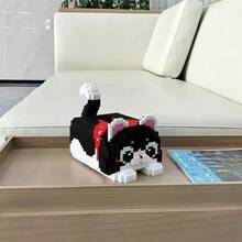 947pcs Astronaut/1011pcs Crocodile Storage Box Assembly Ornament, Multi-Color Cat Assembly Building Blocks Micro Particle Building Blocks Tissue Box Toy, Creative Assembly Gift - Multicolor - View 12