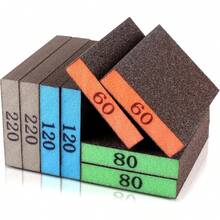 4pcs Sandpaper Sponge Set, Washable And Reusable, Suitable For Sanding Drywall, Wood, Metal And Furniture--High Quality Sandpaper Block Set, Includes 60/80/120/220 Grit Sandpaper. - Multiple Styles - View 1