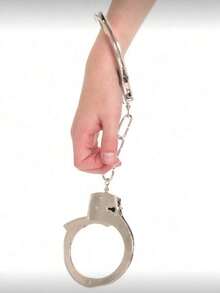 1pc Iron Handcuffs With Inner Diameter Less Than 5cm, Accessory, Makeup/Costume Prop - Silver - View 11