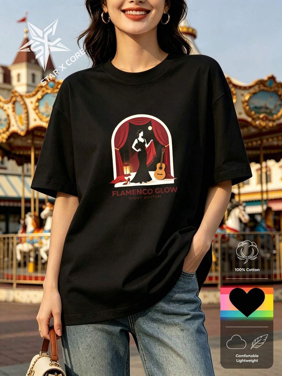 Women T-Shirts - 黑色 - 查看 1