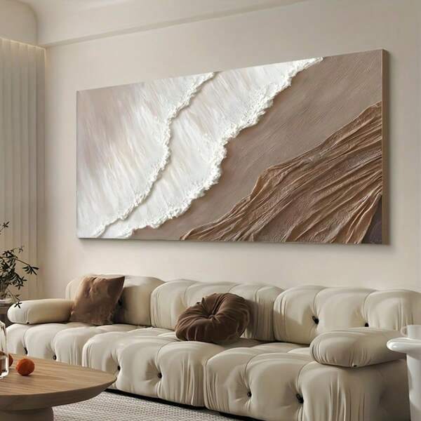 1 pezzo Stampa su tela moderna senza cornice con motivo a onde - Decorazione da parete con paesaggio astratto, adatta per soggiorno, sala da pranzo, ufficio domestico, aula, camera da letto, ristoranti, stagione primavera/inverno