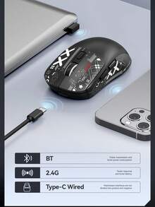 T-WOLF X4 Tri-Mode Gaming Mouse Bluetooth Pengisian Daya Nirkabel Tingkat Polling 1000Hz Mouse Ringan - View 5