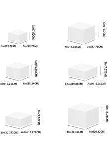 3 Sets 6pcs Stackable Acrylic Dessert Display Stands, White Rectangular Dessert Boxes, Multiple Sizes, Suitable For Party, Buffet, Wedding Decor, Bridal Shower, Baby Shower, Birthday Party, Gathering Dessert Display, And Christmas And Holiday Party Decor. - White Square - View 14