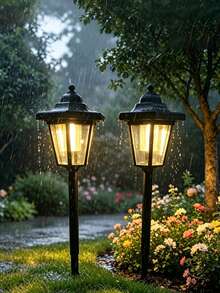 1pc Outdoor Solar Powered Hexagon Garden Light, Waterproof Outdoor LED Decorative Hanging Light, Suitable For Yard, Patio, Garden, Porch, Villa, Balcony, Holiday, Rustic Style Courtyard Landscape Decoration - Multicolor - View 10