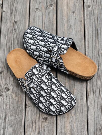 New Men's Shoes, Bi*Rken Shoes, One-Foot Flat, Fashionable And Versatile Flip-Flops Holiday Gift