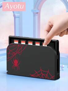 Ayotu 相容 2025 新款 Switch2 紅色網格與蜘蛛圖案遊戲主機外殼及配件，適用於 Switch2 7.9 吋保護殼。套裝包含保護殼、收納袋、底座外殼、主機防塵罩、遊戲卡收納盒、Joy-Con 控制器保護套及多款配件可供選擇，適合返校禮物、生日禮物與遊戲愛好者 - 查看 23