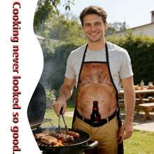 Men's Creative Print Apron, Fashionable & Fun Kitchen Apron, Suitable For Cooking, Baking, Grilling And Housework - Multicolor - View 1