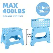 yoonispro 9/11/13 Inch Heavy Duty Folding Step Stool, Collapsible Plastic Stool With Non-Slip Design, Suitable For Kitchen, Bathroom, Bedroom, Adult Use (Blue And Pink, 1pc) - Multicolor - View 12