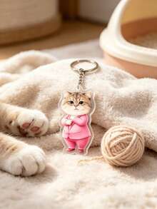 Customized Purple Acrylic Pet Keychain Set, Personalized Cute Pet Keychain, Can Be Used As Packaging Decoration, Suitable As Birthday Gift For Dog Lovers - Multicolor - View 3