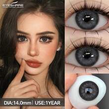 Eyeshare 1對黑色彩色隱形眼鏡 年度拋棄式彩色眼用鏡片 - 黑色 - 查看 8