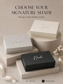 Personalized Gift Box With Lid, Custom Name Gift Box, Personalized Custom Text Wedding Gift Box, Personalized Magnetic Folding Storage Box, Bridesmaid Gift Box, Groomsman/Bridesmaid Box/Bridesmaid Invitation Box/Bridesmaid Long Box/Wedding - Multicolor - View 3