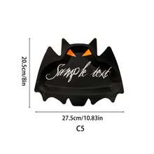 10pcs/Set New Halloween Themed Party Paper Plates, Bat Design Disposable Tableware, Holiday Party Decoration Supplies - B - View 5