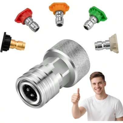 Garden Hose To Mini Power Washer Adapter-3/4 GHT To 1/4", Garden Hose Pressure …