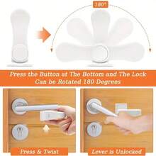 Double Protection Portable Door Lock Set, Travel Security Door Lock, Hotel, Apartment, Home And Travel Anti-Theft, No Installation Required - Lock - View 6