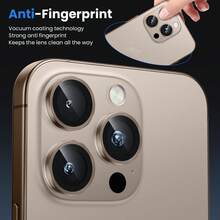 3pcs/Set Camera Lens Protector Film For IPhone 17 Pro/17 Pro Max, Tempered Metal Glass Camera Cover, Ultra Clear Anti-Scratch Anti-Shatter Lens Protector Film, Anti-Fingerprint Camera Protection Accessory - Brown - View 3