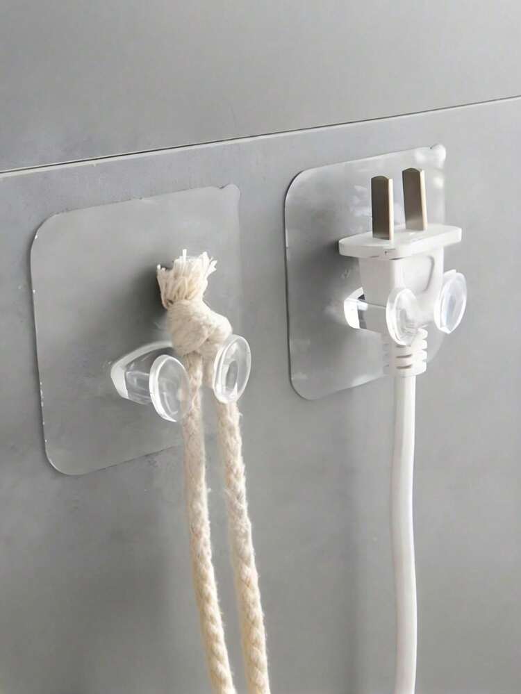 Plug Hook No-Drill Socket Fixer Adhesive Hook Holder For Home Appliances, Charging Heads And Power Cords, Kitchen Gadget - One Size - View 8