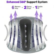 1pc Breathable Adjustable Waist Belt With 7 Support Plates, Soft Comfortable Lumbar Support Belt, Suitable For Daily Work And Sports - Light Grey - View 6