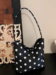 Polka Dot Print Magnetic Closure Underarm Small Bag, Niche Minimalist Versatile Women's Commuter Shoulder Bag, Lightweight Daily Outing Handbag, Gift Bag - Multicolor - View 10