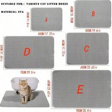1PC Waterproof Urine-Proof Non-Slip Litter Trapping Mat, Soft On Kitty Paws, Scratch-Resistant, Scatter Control, Easy To Clean(Cat Stuff/Cat Accesorries/Pet Supplies/Cat Supplies) - Silver-gray - View 3