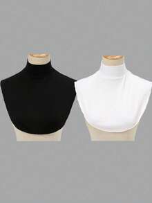2件組女款立領圍脖圍巾，防風保暖，四季皆宜 - 多色-2pcs/set - 查看 13