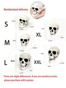 Skeleton Skull Decor, Human Skull Halloween Decoration, Bar And Table Halloween Decor, Scary Yard Decoration - Multicolor - View 5