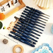 Jarum Rajut Kayu Solid Laminasi Bermotif Biru Klasik, Pegangan Ergonomis yang Nyaman, Kepala Jarum yang Halus dan Tahan Gores, Hadiah Buatan Tangan Premium, Cocok untuk Penggemar Rajut DIY untuk Proyek di Rumah dan Luar Ruangan - jarum rajut - View 1