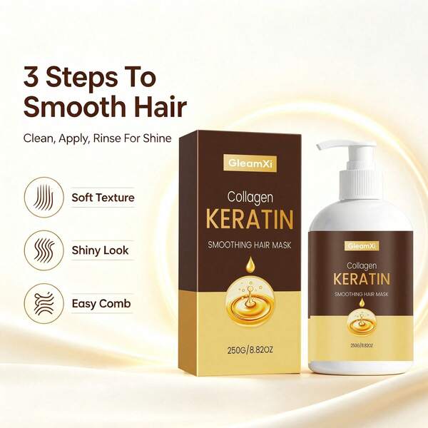 1 Box/2 Boxes 250g Deep Nourishing Hair Mask, Creates Soft Silky Smooth Hair, Gentle Daily Care, Repairs Dry Damaged Hair, Restores Shine And Elasticity, Lightweight Non-Greasy, Suitable For Home, Travel Or Carrying, Top Choice For Women's Holiday Gifts