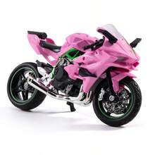 Alloy Kawasaki Motorcycle Model, Carbon Fiber Texture Body Shell, Linked Handlebars With Rotatable Steering, Model With Shock Absorption Effect - Suitable For Model Enthusiasts Collection, Birthday Gift - Multicolor - View 9