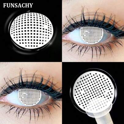 FUNSACHY 1 paar groene gekleurde contactlenzen van 14,0 mm, jaarlijks gebruik, zwart/blauwe zachte gekleurde contactlenzen, natuurlijk gekleurde contactlenzen