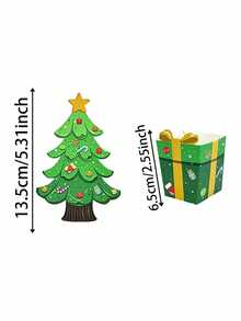 20pcs/Set Christmas Gift Boxes And Greeting Cards - Suitable For Wedding Favors, Baby Shower And Birthday Party. These Gift Boxes Feature Christmas Tree And Santa Claus Designs, Making Them Ideal For Holiday Parties And Bridal Showers. - Multicolor - View 3