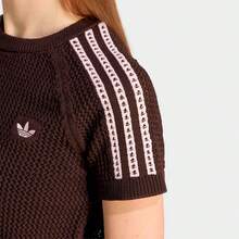 Adidas 三葉草 女子修身運動休閒短袖T卹 - 咖啡棕 - 查看 5