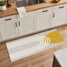 1pc Modern Minimalist Geometric Pattern Diatomaceous Earth Kitchen Drain Mat, Fast-Absorbing Quick-Drying Non-Slip Coffee Machine Mat And Dish Drying Pad, Suitable For Kitchen Countertop And Home Decor - Multicolor - View 7