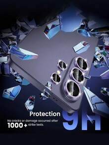 1片紫色閃粉相機鏡頭保護膜，適用於 Galaxy S26 Ultra/S26 Plus/S26/S25 Ultra/S25 Plus/S25/S24 Ultra/S24 Plus/S24/S23+/S23/S22+/S22/S21+/S21，附安裝托盤，高清透明不影響拍照，防指紋、防摔、防刮，時尚手機保護配件，兼容所有手機殼 - 紫色 - 查看 4