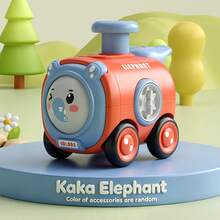 Children's Animal Press-And-Slide Toy Car, Face-Changing Whistle Glide Track Car, Inertia Mini Racing Car, Educational Interactive Toy For Boys And Girls, Halloween Birthday Party Gift, Exquisite Collectible Ornament - Multicolor - View 10