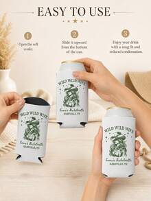 1pc Customizable Slogan Western Cowboy Lady Cup Cover, Retro Portrait Printed Heat-Insulating Cover, An Excellent Personalized Choice For Weddings And Parties - Multicolor - View 5