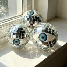 10 Stücke gruselige Disco-Augen-Spiegel-Kunststoffkugeln, glänzend, geeignet für Halloween-Disco-Partys, DIY-Blumenkränze, Maskenball-Kostüme, Bars, Themenparty-Tischdekoration, Hof, Garten, Innen-/Außenbereich, Heimdekoration, originelle Requisite, 4 cm/1,57 Zoll, Halloween-Dekorationen - Disco-Augapfel - Übersicht 5